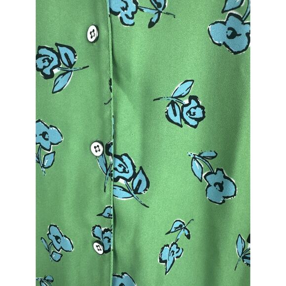 Cabi Kelly Green Floral Blouse Go to Top 3/4 sleeve V-Neck #5891 Women's Medium - Picture 3 of 9